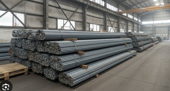 Steel Rebar Bundles in Warehouse — B500B B500C Supplier UAE Metal Junction FZE